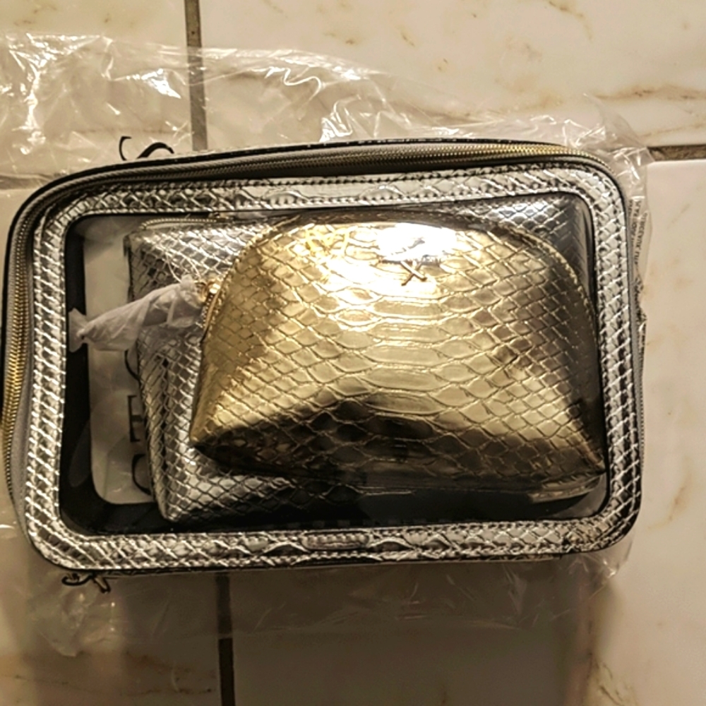 Victoria's Secret Python Nesting Bag Trio Metallic - image 2